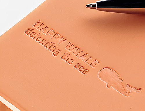 Debossed branding example