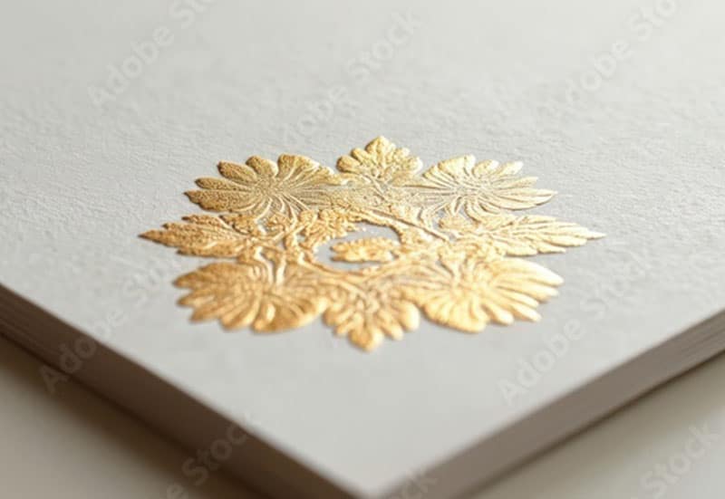 Foil blocked branding example
