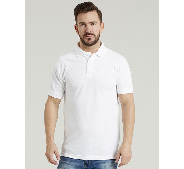iD Workwear Ultimate Cotton Short Sleeve Mens Polo Shirt - White – Start  Fitness