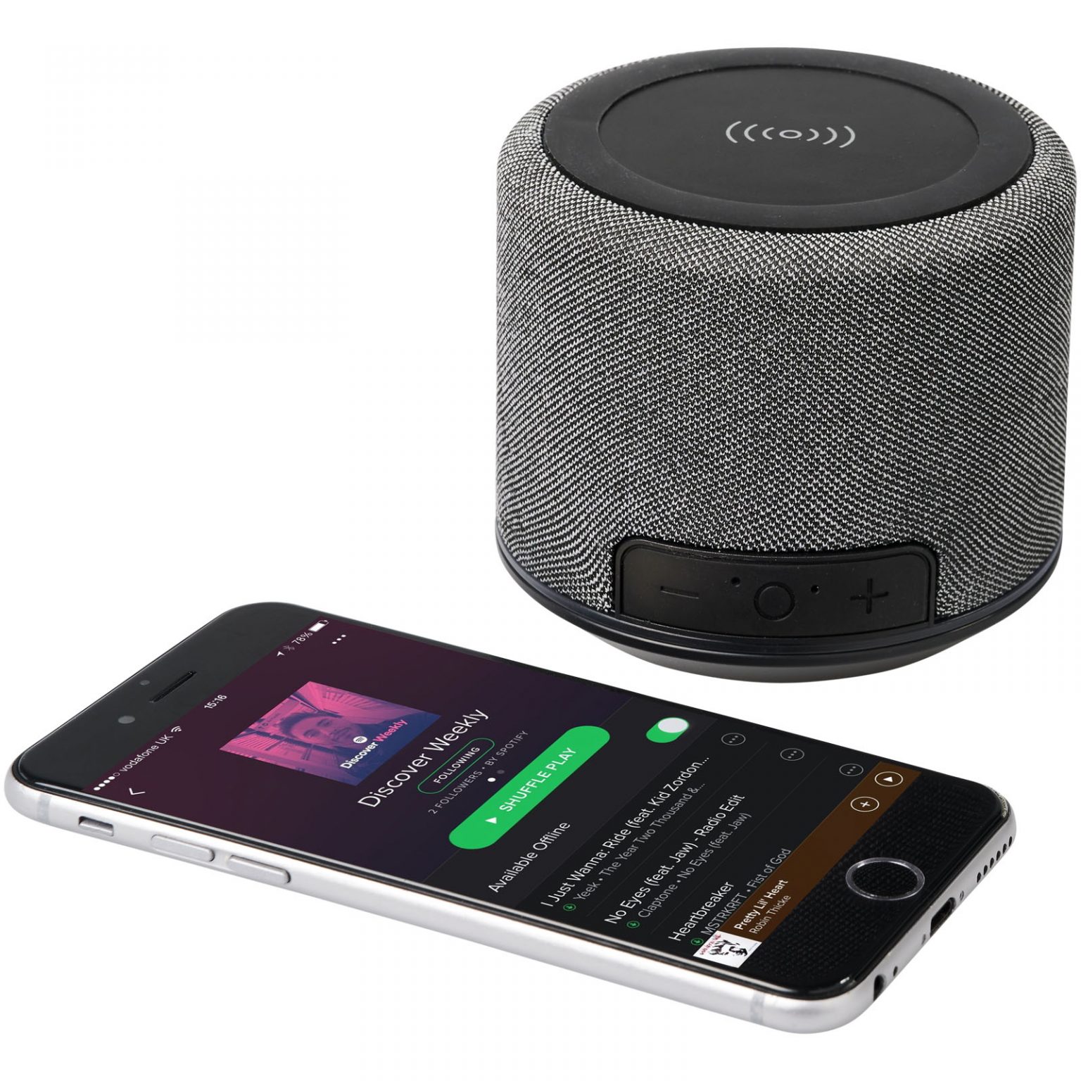 Fiber wireless charging Bluetooth® speaker JSM Brand Exposure