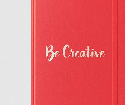 Full colour print branding on a notebook
