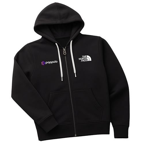 Poppulo branded North Face hoodie